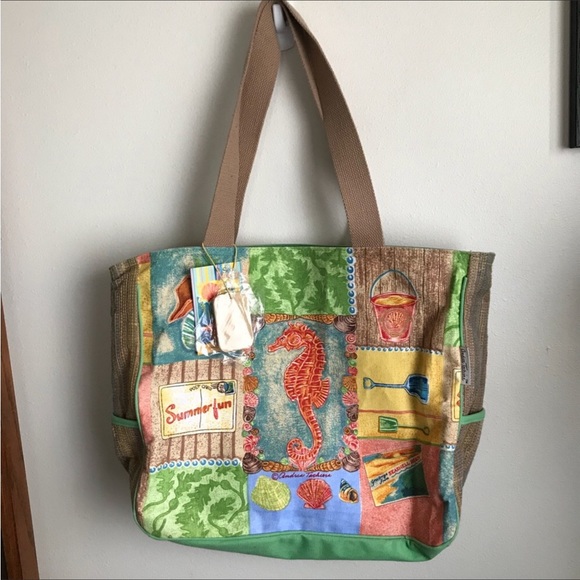 SUN AND SAND Canvas Beach Bag Tote - Picture 5 of 7
